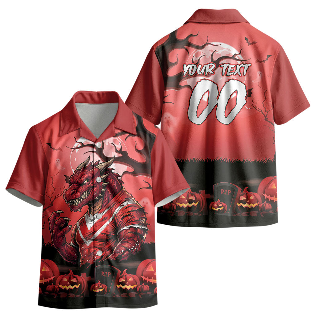 Custom Halloween St George Illawarra Dragons Kid Hawaiian Shirt Spooky Australia Mascot Rugby