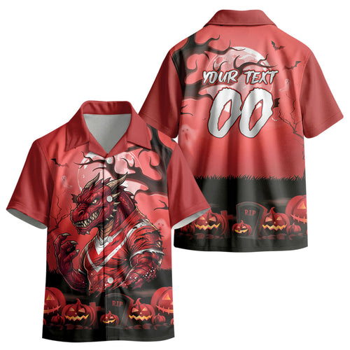 Custom Halloween St George Illawarra Dragons Kid Hawaiian Shirt Spooky Australia Mascot Rugby