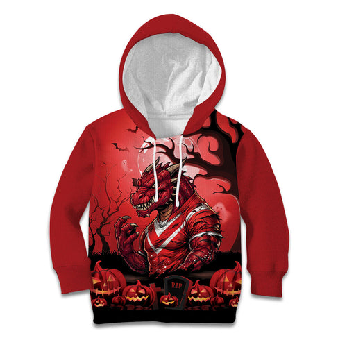 Custom Halloween St George Illawarra Dragons Kid Hoodie Spooky Australia Mascot Rugby