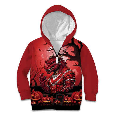 Custom Halloween St George Illawarra Dragons Kid Hoodie Spooky Australia Mascot Rugby
