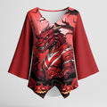 Custom Halloween St George Illawarra Dragons Kimono Sleeve Blouse Spooky Australia Mascot Rugby