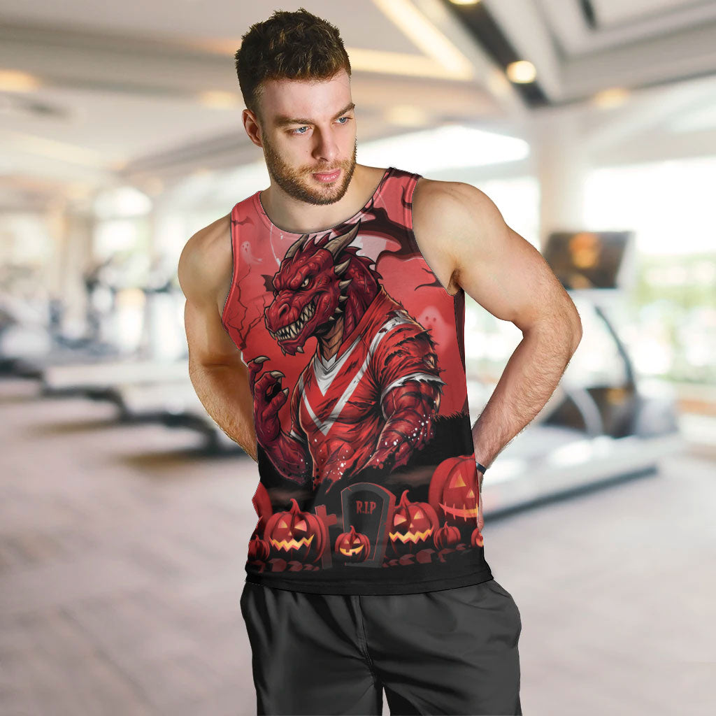 Custom Halloween St George Illawarra Dragons Men Tank Top Spooky Australia Mascot Rugby