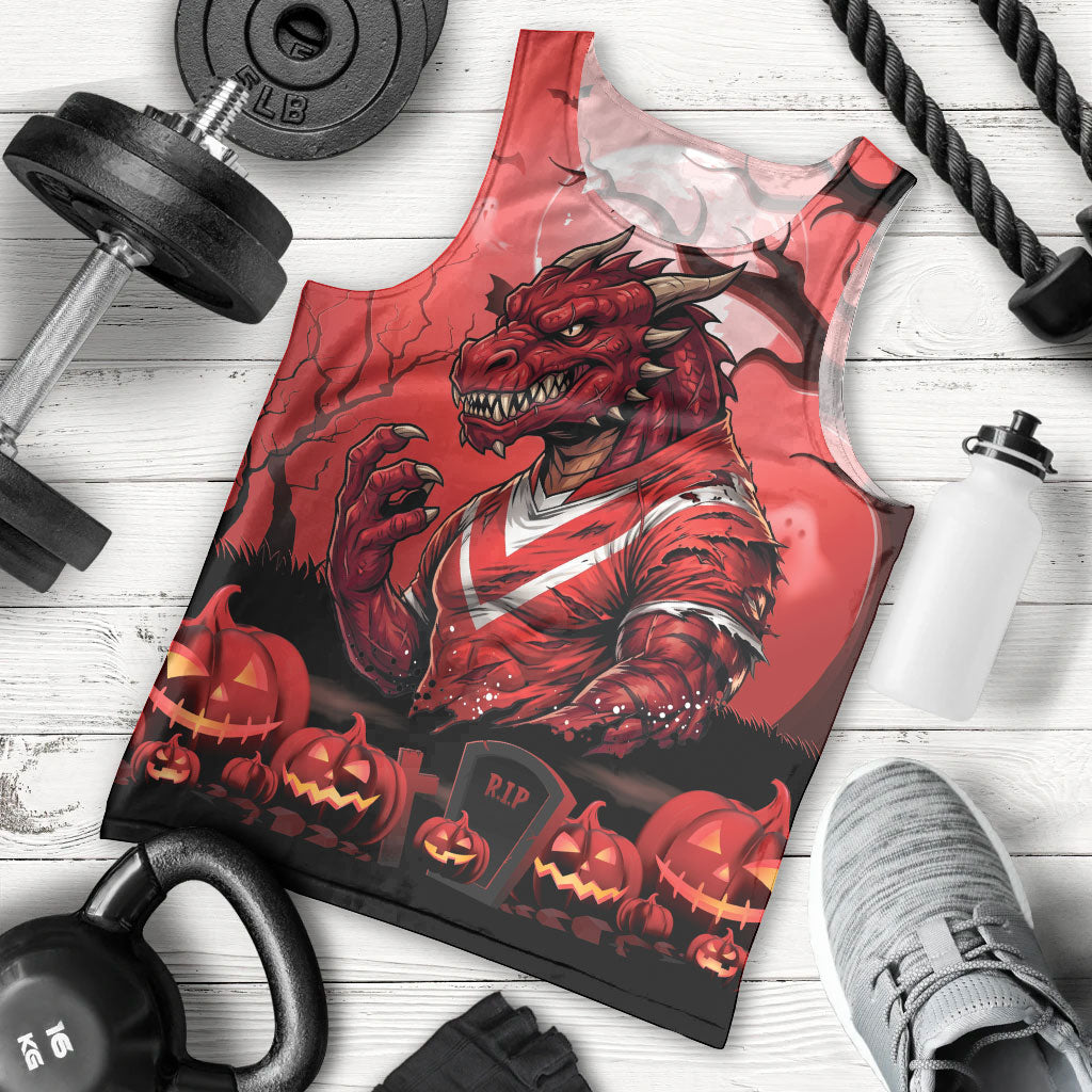 Custom Halloween St George Illawarra Dragons Men Tank Top Spooky Australia Mascot Rugby