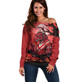Custom Halloween St George Illawarra Dragons Off Shoulder Sweater Spooky Australia Mascot Rugby