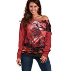 Custom Halloween St George Illawarra Dragons Off Shoulder Sweater Spooky Australia Mascot Rugby