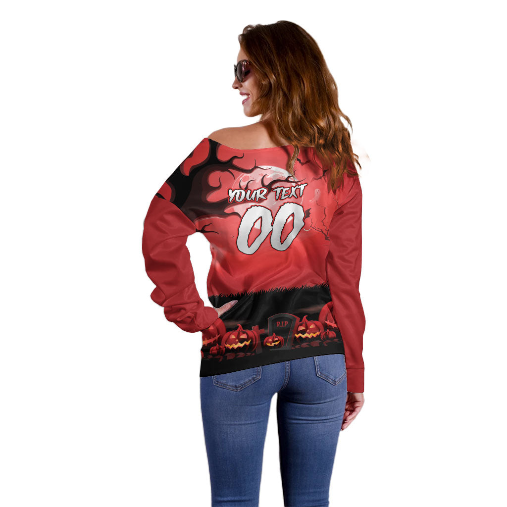 Custom Halloween St George Illawarra Dragons Off Shoulder Sweater Spooky Australia Mascot Rugby