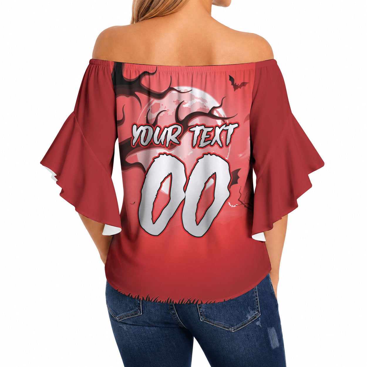 Custom Halloween St George Illawarra Dragons Off Shoulder Wrap Waist Top Spooky Australia Mascot Rugby