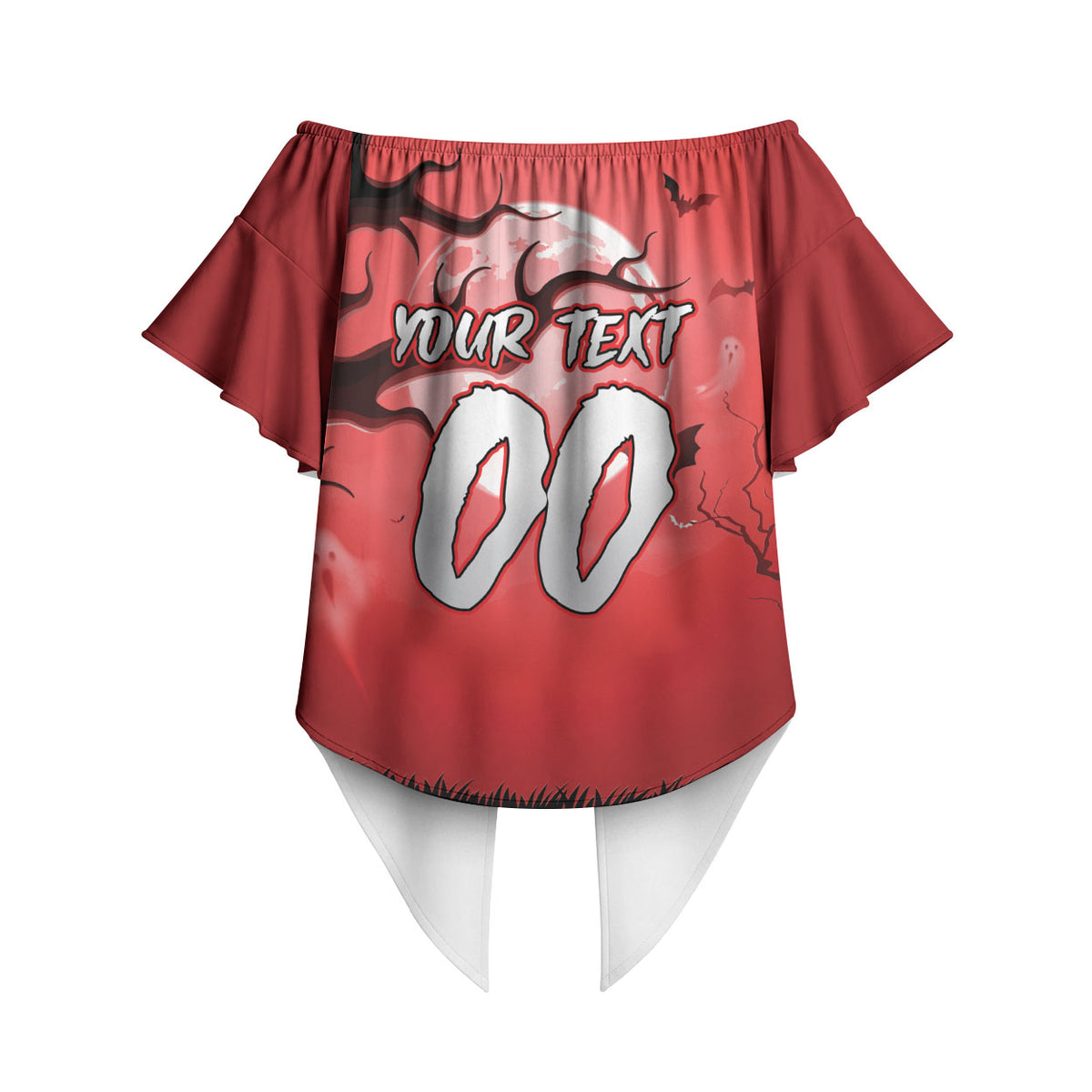 Custom Halloween St George Illawarra Dragons Off Shoulder Wrap Waist Top Spooky Australia Mascot Rugby