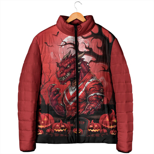 Custom Halloween St George Illawarra Dragons Padded Jacket Spooky Australia Mascot Rugby