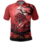 Custom Halloween St George Illawarra Dragons Polo Shirt Spooky Australia Mascot Rugby