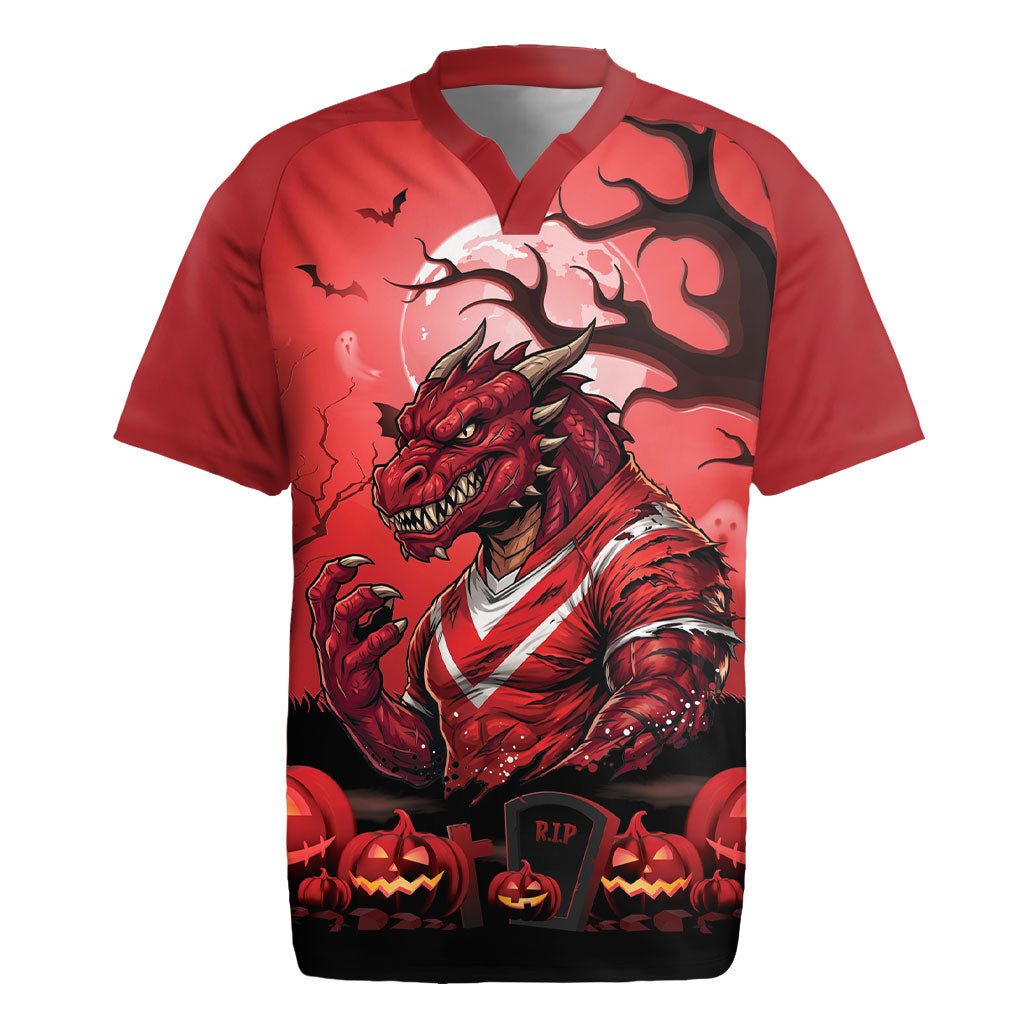 Custom Halloween St George Illawarra Dragons Rugby Jersey Spooky Australia Mascot Rugby