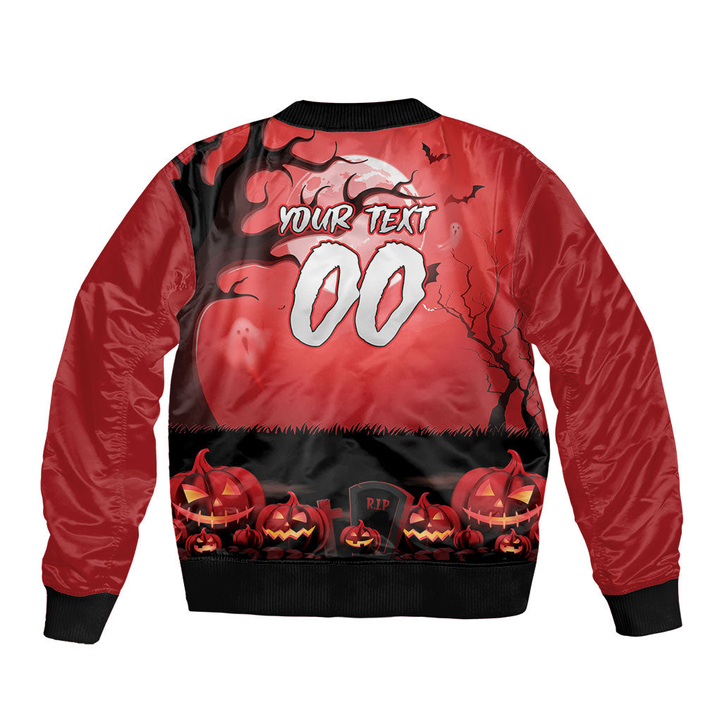 Custom Halloween St George Illawarra Dragons Sleeve Zip Bomber Jacket Spooky Australia Mascot Rugby