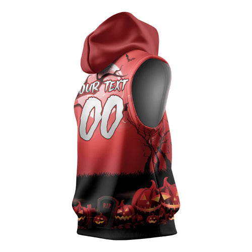Custom Halloween St George Illawarra Dragons Sleeveless Hoodie Spooky Australia Mascot Rugby