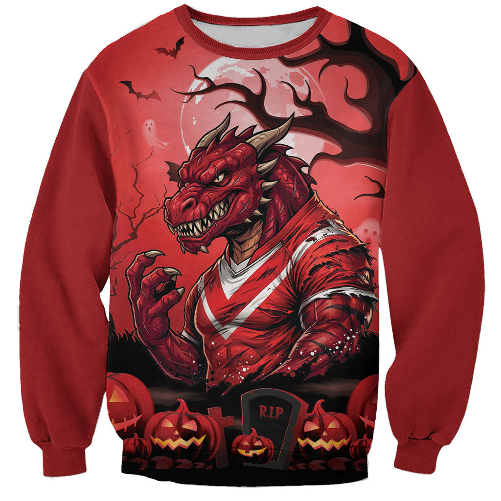 Custom Halloween St George Illawarra Dragons Sweatshirt Spooky Australia Mascot Rugby