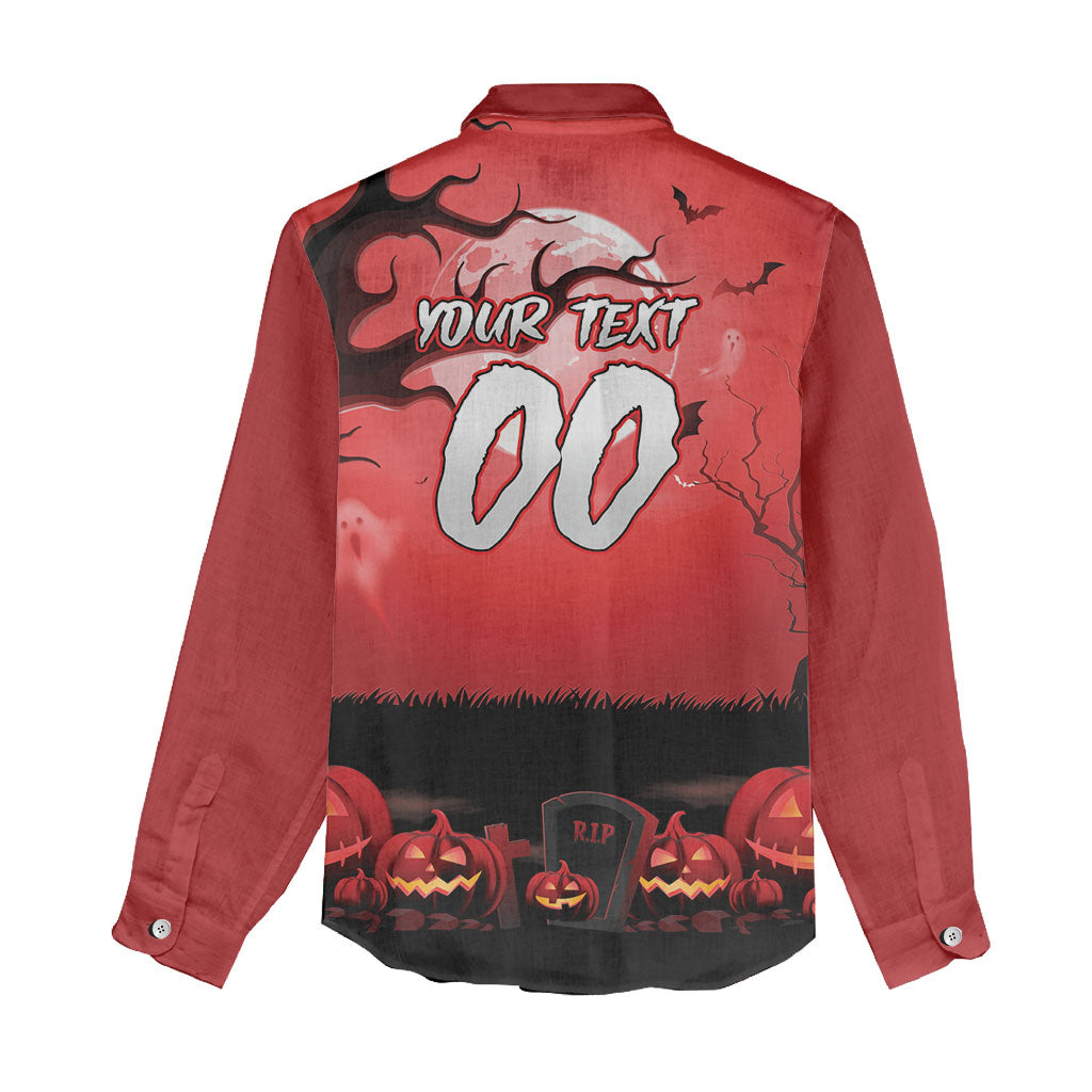 Custom Halloween St George Illawarra Dragons Women Casual Shirt Spooky Australia Mascot Rugby