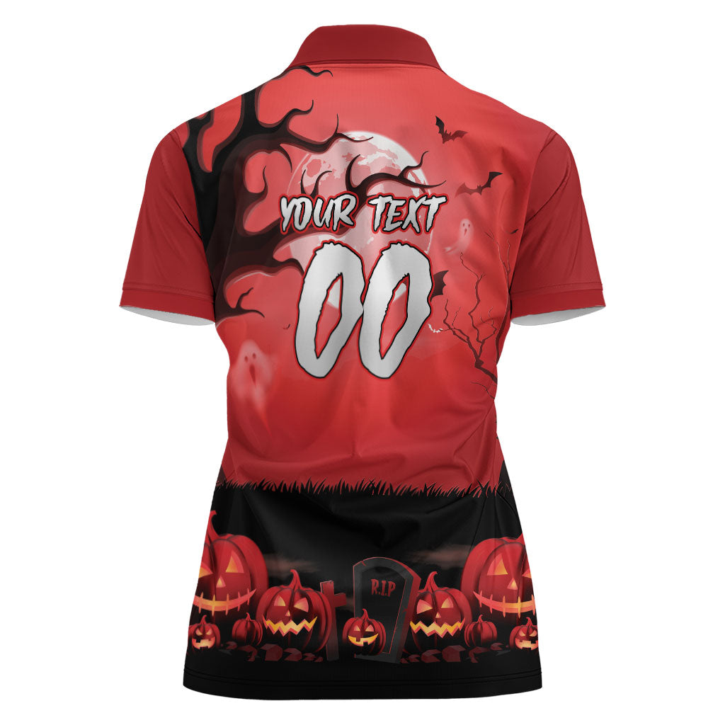 Custom Halloween St George Illawarra Dragons Women Polo Shirt Spooky Australia Mascot Rugby