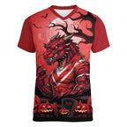 Custom Halloween St George Illawarra Dragons Women V-Neck T-Shirt Spooky Australia Mascot Rugby