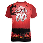 Custom Halloween St George Illawarra Dragons Women V-Neck T-Shirt Spooky Australia Mascot Rugby