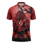 Custom Halloween St George Illawarra Dragons Zipper Polo Shirt Spooky Australia Mascot Rugby