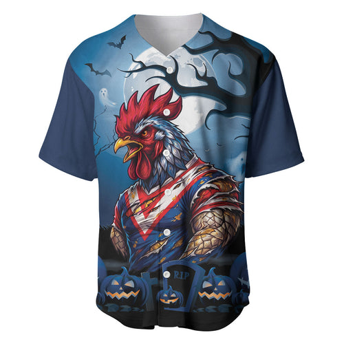 Custom Halloween Sydney Roosters Baseball Jersey Spooky Australia Mascot Rugby