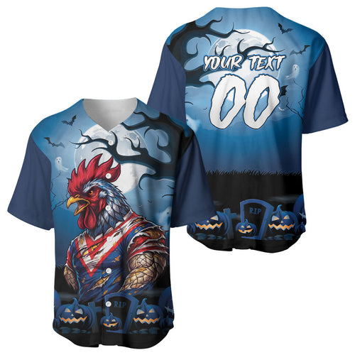 Custom Halloween Sydney Roosters Baseball Jersey Spooky Australia Mascot Rugby