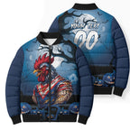 Custom Halloween Sydney Roosters Bomber Puffer Jacket Spooky Australia Mascot Rugby