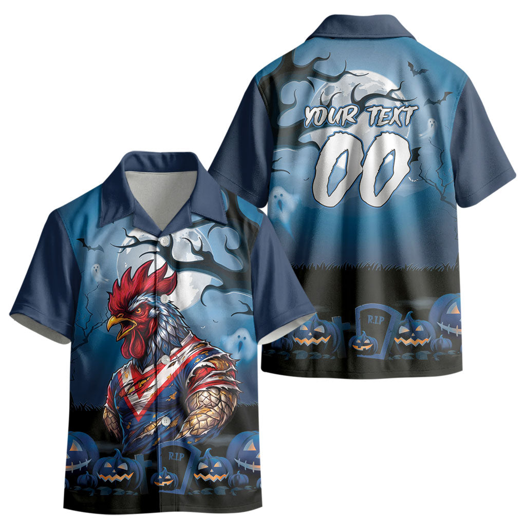 Custom Halloween Sydney Roosters Kid Hawaiian Shirt Spooky Australia Mascot Rugby