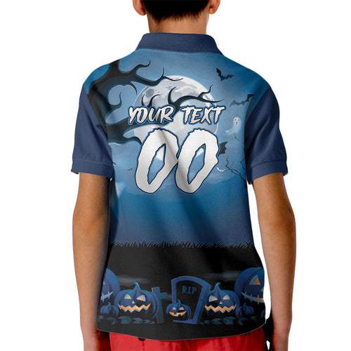 Custom Halloween Sydney Roosters Kid Polo Shirt Spooky Australia Mascot Rugby