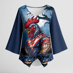 Custom Halloween Sydney Roosters Kimono Sleeve Blouse Spooky Australia Mascot Rugby