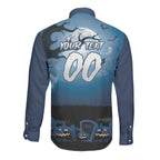 Custom Halloween Sydney Roosters Long Sleeve Button Shirt Spooky Australia Mascot Rugby