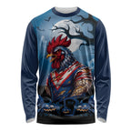 Custom Halloween Sydney Roosters Long Sleeve Shirt Spooky Australia Mascot Rugby