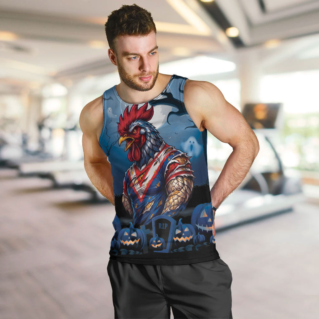 Custom Halloween Sydney Roosters Men Tank Top Spooky Australia Mascot Rugby