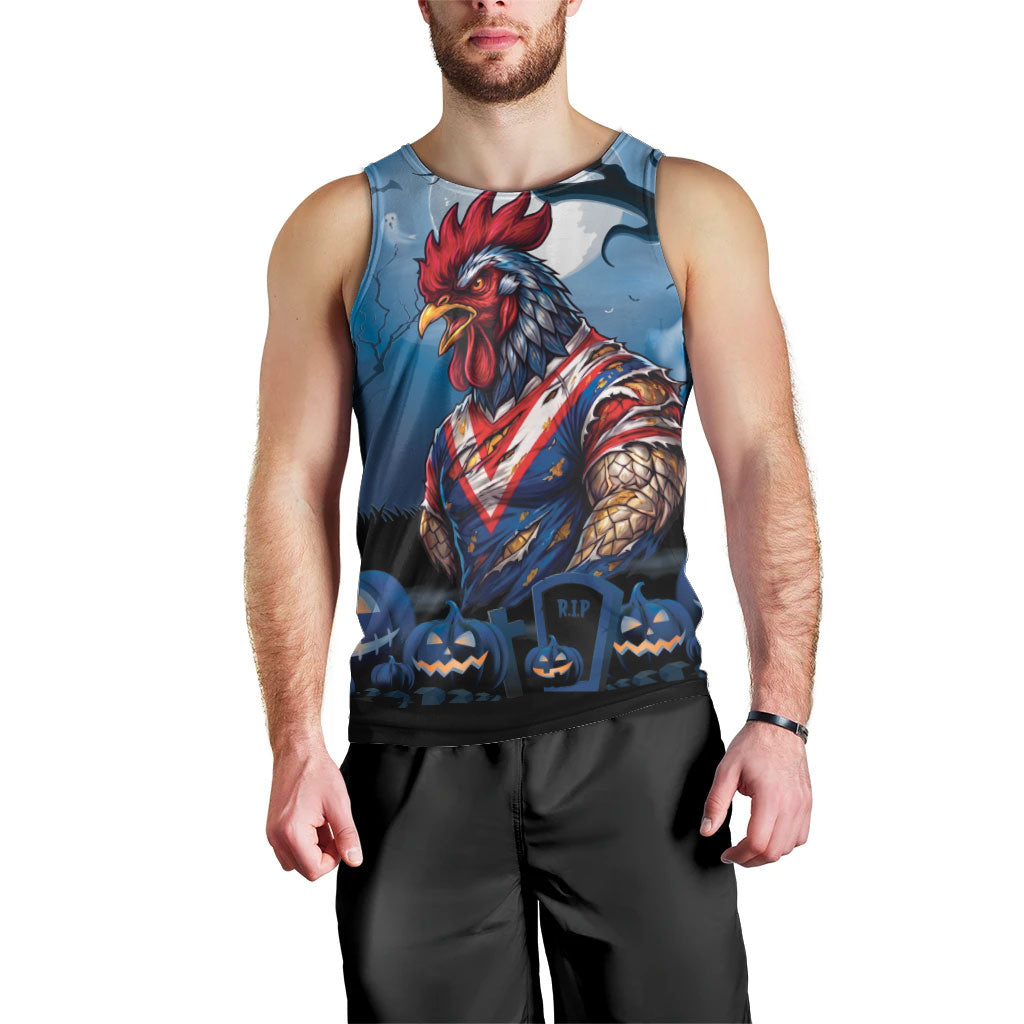 Custom Halloween Sydney Roosters Men Tank Top Spooky Australia Mascot Rugby
