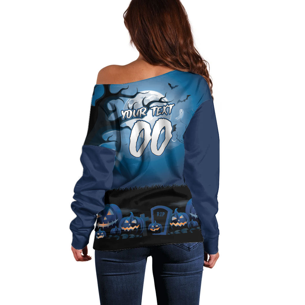 Custom Halloween Sydney Roosters Off Shoulder Sweater Spooky Australia Mascot Rugby