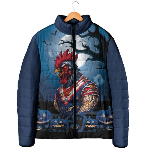 Custom Halloween Sydney Roosters Padded Jacket Spooky Australia Mascot Rugby