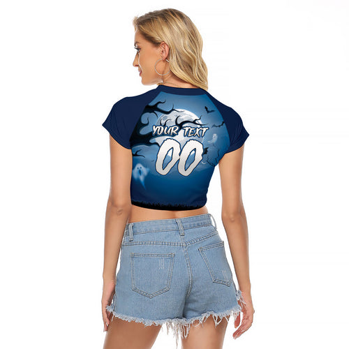Custom Halloween Sydney Roosters Raglan Cropped T Shirt Spooky Australia Mascot Rugby