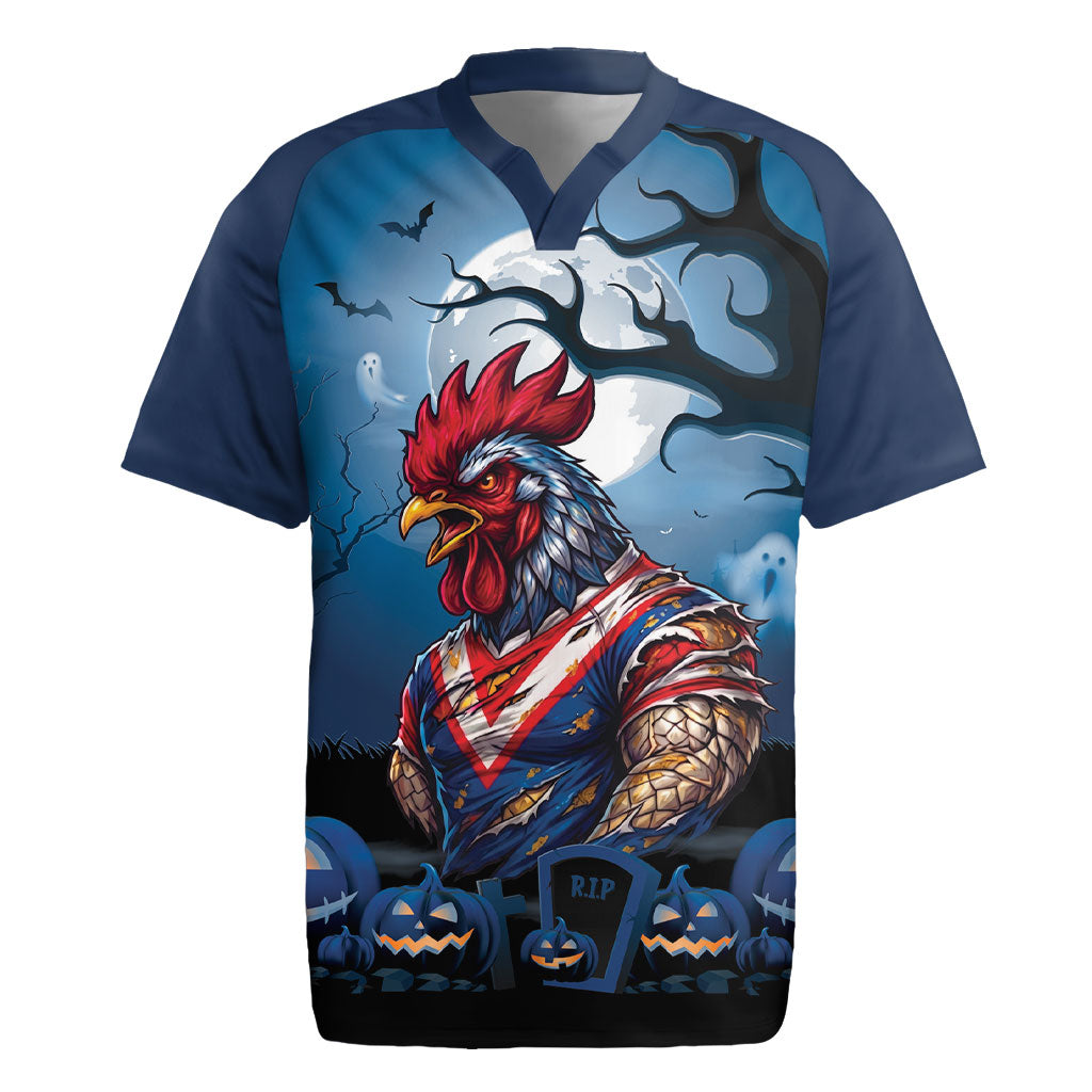 Custom Halloween Sydney Roosters Rugby Jersey Spooky Australia Mascot Rugby