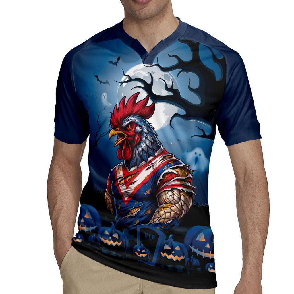 Custom Halloween Sydney Roosters Rugby Jersey Spooky Australia Mascot Rugby