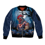 Custom Halloween Sydney Roosters Sleeve Zip Bomber Jacket Spooky Australia Mascot Rugby