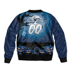 Custom Halloween Sydney Roosters Sleeve Zip Bomber Jacket Spooky Australia Mascot Rugby
