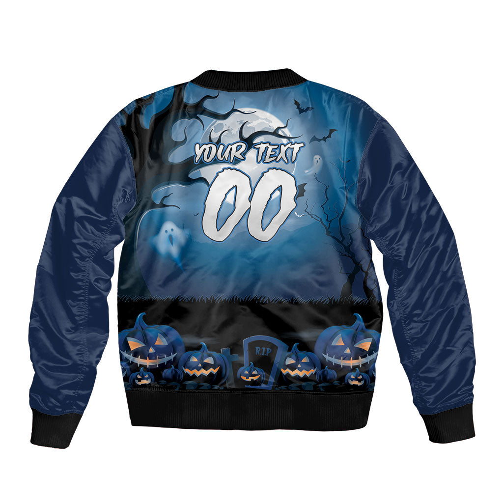 Custom Halloween Sydney Roosters Sleeve Zip Bomber Jacket Spooky Australia Mascot Rugby