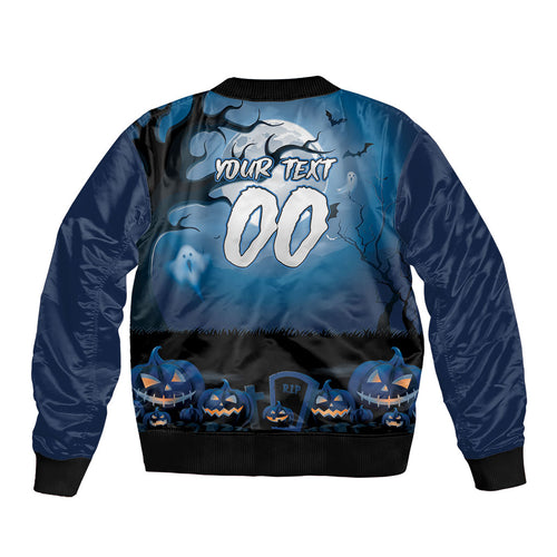 Custom Halloween Sydney Roosters Sleeve Zip Bomber Jacket Spooky Australia Mascot Rugby