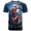 Custom Halloween Sydney Roosters T Shirt Spooky Australia Mascot Rugby