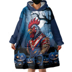Custom Halloween Sydney Roosters Wearable Blanket Hoodie Spooky Australia Mascot Rugby