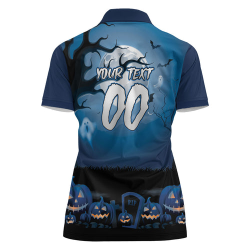 Custom Halloween Sydney Roosters Women Polo Shirt Spooky Australia Mascot Rugby
