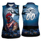 Custom Halloween Sydney Roosters Women Sleeveless Polo Shirt Spooky Australia Mascot Rugby