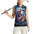 Custom Halloween Sydney Roosters Women Sleeveless Polo Shirt Spooky Australia Mascot Rugby