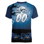 Custom Halloween Sydney Roosters Women V-Neck T-Shirt Spooky Australia Mascot Rugby