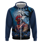 Custom Halloween Sydney Roosters Zip Hoodie Spooky Australia Mascot Rugby