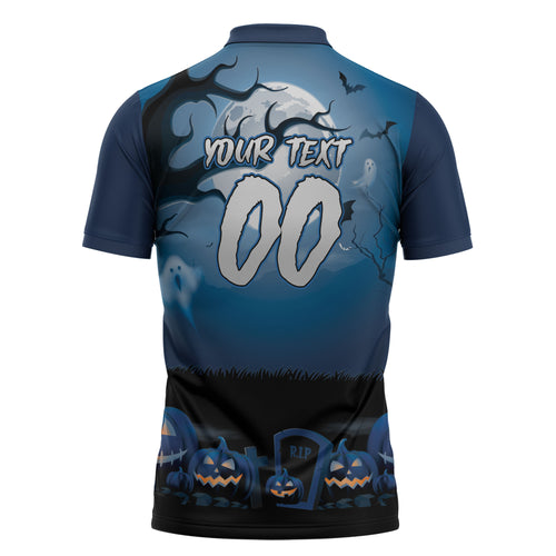 Custom Halloween Sydney Roosters Zipper Polo Shirt Spooky Australia Mascot Rugby